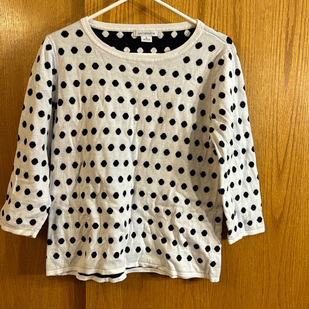 Liz Claiborne polka dot women’s sweater size XL
